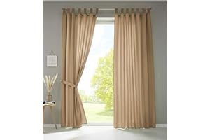 Gardinenbox 2er Set Vorhänge Schal Schlaufen »Berlin« HxB 245x140 cm Sand Blickdicht Microsatin Lichtdurchlässig Kräuselband Uni Matt, 20400N2