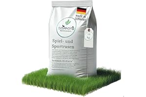 SAMORE 10 kg Lawn Seeds Sport and Play | Fast Germinating | Enough for 400 m² Lawn | Robust | Deep Green | Ideal for New Seeding, Reseeding, Lawn Seed Grass Seeds | Dry Resistant | Drought Resistant - Made