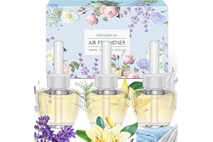 Scent-Hi Electric Scented Oil Recharge, Ricarica Diffusore Elettrico per Ambienti Ricariche con Olio profumato, Lino, Lavanda, Vaniglia Confezione da 3 * 19ml (Kompatibel mit Air-Wick/Glade)