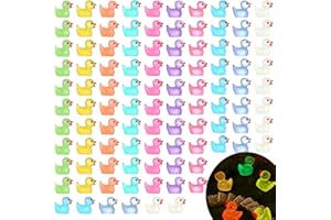 Fanshiontide Lot de 100 Mini Canards Lumineux en Résine 10 Couleurs Mini Figurines Miniatures de Canards pour Aquarium Jardin Décoration de Maison de Poupée Bricolage Accessoires de Bricolage Statues