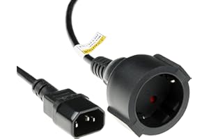 ACT C14 sur CEE7/3 câble d'alimentation 0,6m, C14 mâle sur CEE7/3 Femelle câble d'alimentation, pour UPS/UPS,PDU Prise Froide - AK5219