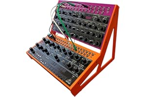 SMB Acid Console Eurorack Desktop Ständer, 2x Behringer Edge, Crave, Spice oder Grind Synthesizer Halterung, 15° und 60° Winkel, NeonOrange