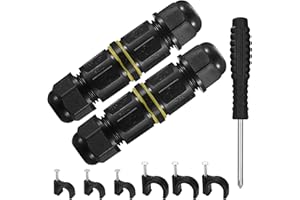 NEWOUTSET Caja de Conexiones Impermeable IP68, Empalmes Cables Electricos Estancos, Acoplador de Manguito Externo para Conector de Cable para Diámetro Cable de 4 mm a 8 mm (2 Piezas-3 pines)