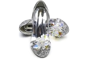 ELSA & ANNA Chaussures de Princesse pour Filles - Chaussures Reine des Neige à Talons de 3cm - Chaussures de Déguisement Scintillantes pour Fêtes et Anniversaires - Talons Hauts pour Enfants BLU14