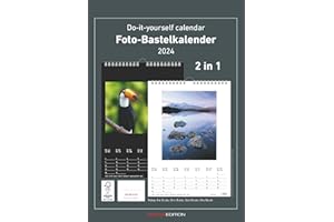 Foto-Bastelkalender 2024 - 2 in 1: schwarz und weiss - 21 x 29,7 - Do it yourself calendar A4 - datiert - Foto-Kalender - Alpha Edition: Do it yourself calendar