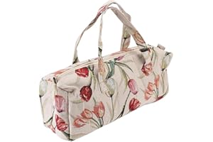 ESTINK Borsa Grande in Tessuto per Ferri da Maglia, Organizer per la casa, per Ferri da Maglia e Accessori, 44 x 14 x 17 cm (Jacquard Rosa)