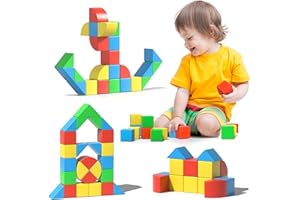 Asago Magnetische Bausteine würfel 36 Stück STEM magnet Spielzeug kinder Sensorische Magnetbausteine ab 3 4 5 6 7 8 Jahre Junge Mädchen Bauklötze Kinderspielzeug in Schulen,Geschenk
