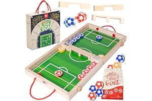 Nene Toys Sling Goal – Gioco da Tavolo Familiare per Bambini dai 4 Anni e Adulti – Stile Calcio Balilla in Legno – Gioco di Calcio da Viaggio, Interni ed Esterni – Regalo Bambino e Bambina 4–12 Anni