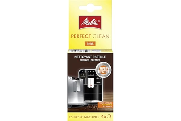 Melitta Nettoyant en Tablettes, pour Machine à café Automatique à grains avec broyeur, Pastille nettoyage Melitta à taille unique sans altération de goût, format 4 x 1,8 g.