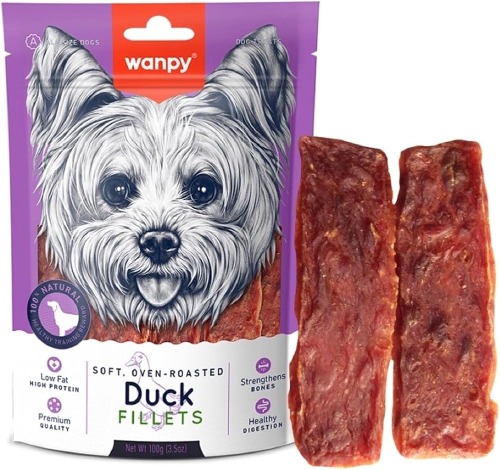 Wanpy Oven Roasted Gerçek Ördek Fileto 100 g Köpek Ödülü, Küçük Köpekler