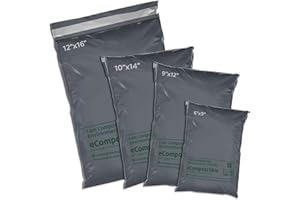 50 Mixed Compostable Mailing Bags Poly Postal Self Seal Bags 4 Sizes 10-15 from Each iSOUL Small to Large Mailing Bags Postage Packaging Assorted Mailers Posting Shipping Post Parcels Package Bags