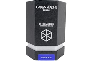 Caran d'Ache 8011-140 - Tinta estilográfica, 50 ml, color azul idílico