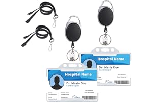 Vicloon Funda para Tarjeta con Llavero Retráctil y Lanyard, 2 x, Funda de Tarjeta de Identificación, ID Titular de la Tarjeta - Blanco