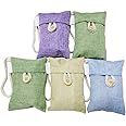 5PCS Air Purifying,Bamboo Charcoal Air Freshener and Odor Eliminator Bag,Air Filter Purifier for Fridge,Freezers,Cars,Closet,Shoes,Kitchens,Basements,Bedrooms,Living Areas