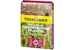 Floragard Terreau spécial pour Plantes carnivores - 3 l - Terreau de Carnivore - Terreau spécial pour Le rempotage et Le rempotage - pour la rosée du Soleil, Les pièges à Mouches Vénus et Autres