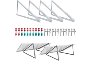 FIREND 4x PV Halterung 118cm Set für 2 Solarpanels Solarmodul Flachdach Aufständerung Photovoltaik Universal Balkonkraftwerk Robuste Wand Flachdachmontage, Wetterbeständig, PV Module ,Einfache Befestigung