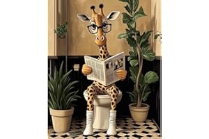 NEWENMO Carino Giraffa Dipingere con i Numeri Adulti,DIY Animale Paint by Numbers Kit,Dipingi con i Numeri Adulti,Kit di Pittura con Numeri,con Pennelli e Pigmento Acrilico,per Decora Casa-40x50cm