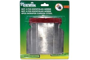 CEVIK CE-2238 Set 4 Spatole d'Acciaio per Stucco e Vernice Carrozzeria Professionale - Alta Durabilità - Precisione nei Finiture - Uso Intensivo