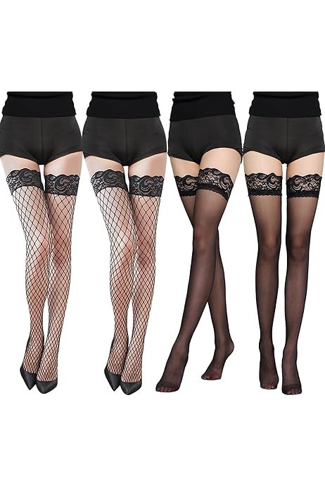 Sexy Lingerie Paia Calze Autoreggenti Con Bordo In Silicone