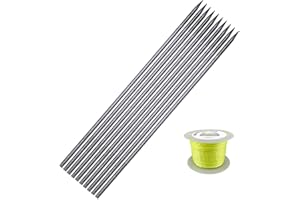 FRONTTOOL Schnureisen 10 Stück Set 1m, Ø16mm - Inklusive GRATIS Maurerschnur 30m, Schnurnagel & Richtschnur, Ideal für Bauarbeiten