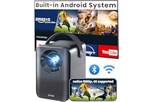 4K Supported 5G WiFi Projector, ETOE Native 1080P Bluetooth Portable Mini Projector,150 ANSI,4D Keystone Correction,Zoom,Dual Speaker,Compatible with TV Stick HDMI USB