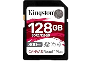 ‎KINGSTON Kingston Canvas React Plus 128GB SDXC Speicherkarte UHS-II 300R/260W U3 V90 für Full HD/4K/8K - SDR2/128GB
