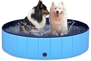 ‎EONPOW EONPOW Hundepool,Faltbare Hunde Planschbecken Swimmingpool für Hunde und Katzen Großer PVC Rutschfester Haustier Badewanne,120x30cm