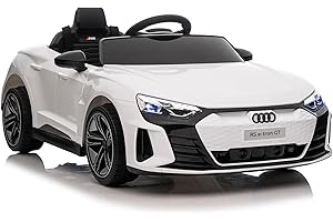 BabyCar Audi RS E-tron GT | Macchina Elettrica per Bambini 12V con 2 Motori 25W | Auto Elettrica Per Bambini Telecomandata, Sedile in Pelle, Porte Apribili, MP3/USB | Licenza Ufficiale | Bianco