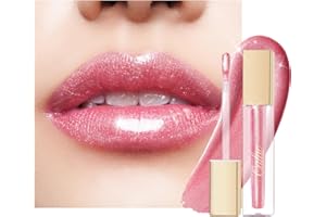 Oulac Lucidalabbra Glitterato Lucido - Idratante Trasparente 3D Rossetto Liquido | Infuso con Estratto di Fiori di Rosa Damascena, 4,5ml, C06