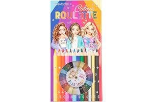 Depesche 12103 TOPModel Colour Roulette - kolorowanka z 12 cienkimi kredkami i kolorową ruletką z kulką do wyboru kolejnego koloru.