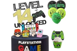 ZELAITE 14th Geburtstag Kuchen Deko Cake Topper Happy Birthday, Tortendeko Geburtstag Junge Videospiel Torten Deko Gaming, Kuchen Deko Video Gaming Spiel, Kuchen Dekorationen für Jungs (14)