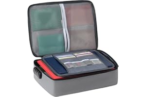 FHISKUNYU Dokumententasche 34 * 26cm, wasserdichtes Oxford-Gewebe, dokumententasche, dokumentenmappe, aktenkoffer, ideal für Reisepass und wichtige Dokumente