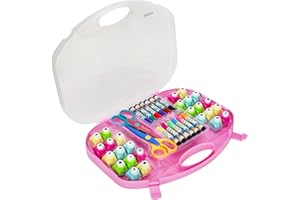 EXERZ Perforatrice Fantaisie 40 Pièces - Art et Artisanat avec Poinçons, Ciseaux Créatifs et Stylos de Couleur - pour Cartes, Décorations, Projets Créatifs et Création de Confettis (Rose)