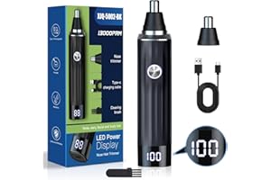 BRIGIN Rasoio per peli di naso ricaricabile con indicatore LED 2 in 1 falciatrice multifunzionale indolore per orecchie e peli di naso con lame a doppio taglio impermeabile