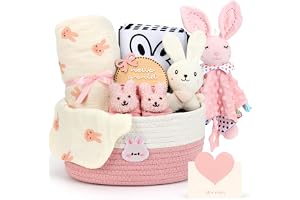 Nyfödd gåva, baby presentset för pojkar/flickor, sensorisk bok, babyfilt, skötstrumpor, skallra haklapp, milstolskort, baby f