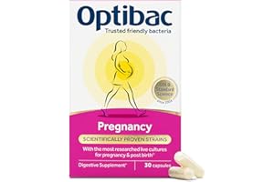 Optibac Probiotics Pregnancy - Most Researched Pregnancy Probiotics - Also for Breastfeeding & Post Birth - for Gut & Intimate Flora - 30 Vegan Capsules
