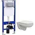 Rimless Single Hole Superspin Flush Wall Hung Toilet & 1140CM Concealed Cistern