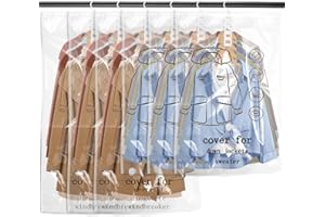 MUCEK 6 Stück Hängend Vakuumbeutel Mit Kleiderhaken, 135×70CM+110×70CM Hängende Vakuumbeutel für Kleidung, Vacuum Bags for Clothing Maximieren Sie Platz im Schrank für Mänte,Anzüge,Jacken,Kleider