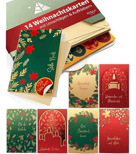 Elves Behaving Badly PMS Weihnachtskarten – 24 Stück Inkl. Umschläge, Lustige Weihnachtsgrüße
