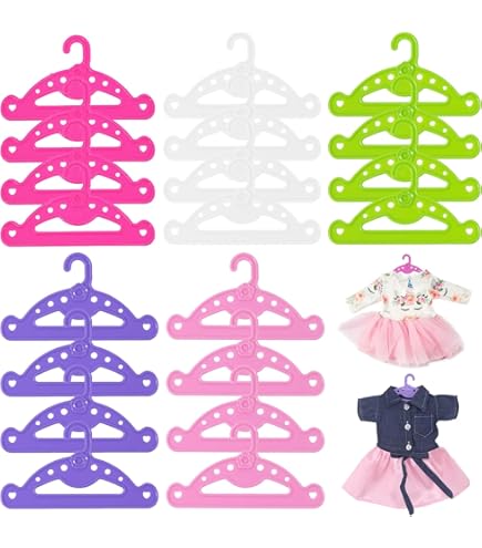 20 Appendiabiti Per Bambole - Grucce Colorate Per Armadio, Accessori Per Giochi E Organizzazione - Foto 12