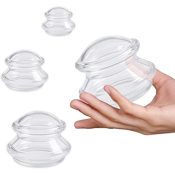 Schröpfgläser Set Aus Silikon | 4 Vakuum-Cups Für Gesicht & Körper | Anti-Cellulite, Muskelentspannung, Bessere Durchblutung