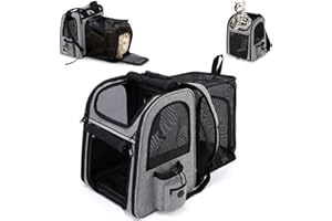 PILIPANE Cat Backpack Carrier, Expandable Cat Rucksack, Super Ventilated Cat Bag,Pet Carrier Backpack for Traveling,Hiking, Camping Up to 18 Lbs Capacity, Multipurpose Pet Carrier for Large Cats