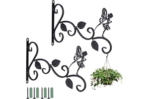 Coolty 2 Pezzi Parete Staffa per Pianta Ganci da Parete da Appendere per Cesto di Piante, Vasi di Fiori Piante, Giardino Lanterne e Mangiatoie per Uccelli e Campanelle
