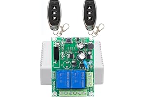 QIACHIP 433 MHz RF Radio Telecomando Interruttore 2 Canali AC 220V 230V Ricevitore relè senza fili con 2 Trasmettitori Controllo Remoto per motore porta garage tapparelle luce