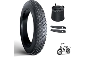 OUXI 20x4.0 Fat Tire Tube, Fat Tire Résistant à la Crevaison avec Chambre à air, Pneu de Remplacement VTT Pliable, Pneu Fat Bike Compatible avec 20x4.0 All-Terrain Pneus et Chambres à Air pour Vélo