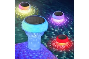 AUINSKY Solar Poolbeleuchtung, LED Schwimmende Pool Licht mit Fernbedienung, IP68 Pool Lampen Led Wasserdicht 8 Farbwechsel 42 Beleuchtungsmodi Teichbeleuchtung Solar für Schwimmbad, Party, Garten
