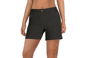 Outdoor Ventures Krótkie spodenki damskie UPF50+, ochrona przed promieniowaniem UV, krótkie spodenki trekkingowe, elastyczne, szybkoschnące, do wędrówek