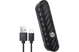 AMATHINGS 1 Stück Bluetooth-Fernauslöser, Carbonfaser-Design, Selbstauslöser Handy, Wireless Fernbedienung Wiederaufladbare Kamera FB für iOS- & Android-Smartphones, Kompakt und Tragbar USB Typ-C