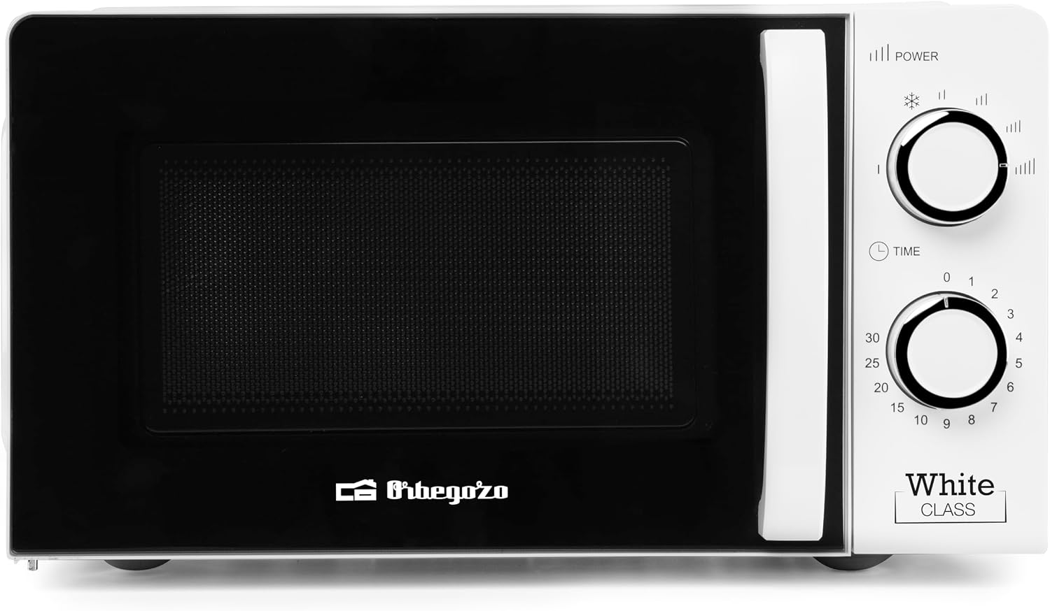 Orbegozo MI 2115, Microondas, 700 W, 6 niveles de funcionamiento, 20 litros de capacidad, temporizador hasta 30 minutos, programa descongelación, señal fin cocción, color blanco
