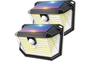 SEKLIN Solar Lights Outdoor 178 LED Solar Security Light Outdoor Motion Sensor with 3 Modes, 270° Wide Angle & IP65 Waterproof Outside Solar Powered Lighting for Wall Garden Fence Garage Front Door(2 Pack)